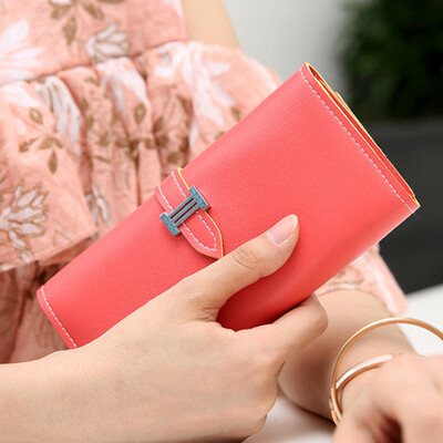 

Womens Long Wallet Female Portable PU Leather Multi-card Bit Purse