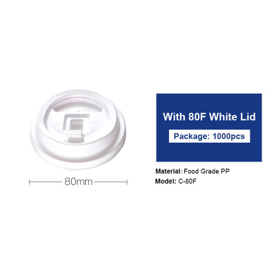 

OTOR Cup Cover 1000pcs Disposable PP Plastic 80mm 89mm Clear White Black Lid for Paper Cup Cold Drink Milk Tea Switch Cover
