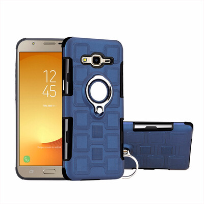 

SHS Phone Case For Samsung Galaxy J7 PlusJ7 NEOJ7 NXTC7 2017 Luxury Armor Ring Bracket Silicon TPU Lattice texture