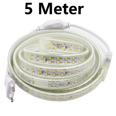 

AC 220V double row led light Led Strip 2835 180LedsM IP67 Waterproof With EU Power Adapter Flexible LED Tape Ribbon 1M 2M 3M 5M