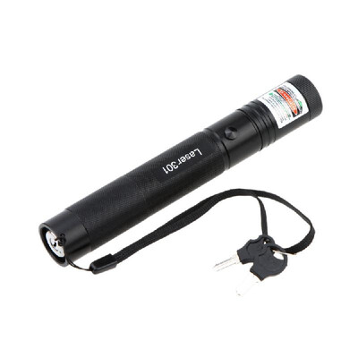

5MW Multipurpose Adjustable Focus Burning Match Green Laser 301 Pointer Pen Flashlight with Safe Key Lock