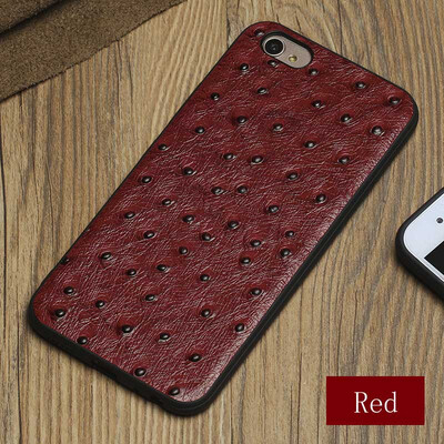 

Genuine Leather Phone Case For Vivo X9s Plus Ostrich Texture Back Cover For X20 plus Cases