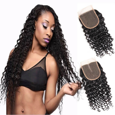 

WYF Virgin Curly Hair 4 Bundles with Closure 100% необработанные человеческие волосы Девы