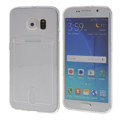 

MOONCASE чехол для Samsung Galaxy S6 Flexible Soft Gel TPU Silicone Skin Slim Durable With Card Slot Cover Clear