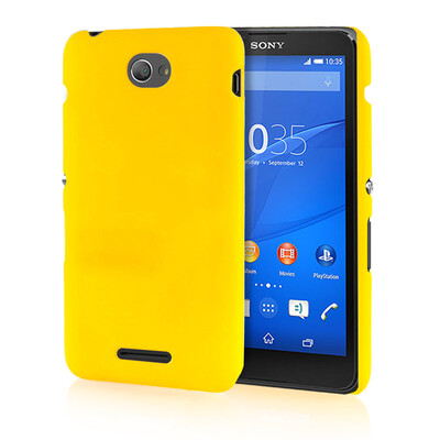 

MOONCASE Hard Rubberized Rubber Coating Devise Back Case Cover for Sony Xperia E4 Yellow