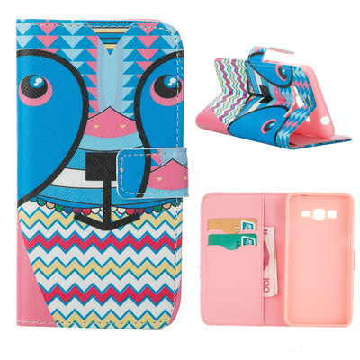 

MOONCASE Case for Samsung Galaxy Grand Prime G530 Flip Leather Foldable Stand Feature Case Cover [Pattern series] /a05