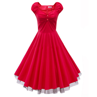 

Vintage Sleeveless Dress Lapel Gauze Big Skirt