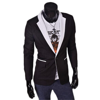

Zogaa New Mens Suit Black And White Matching Color