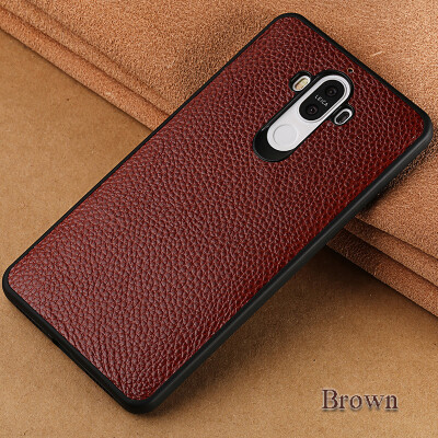 

Genuine Leather Phone Case For Huawei Mate 9 Case Litchi Texture Back Cover For Mate 10 P10 Plus Case