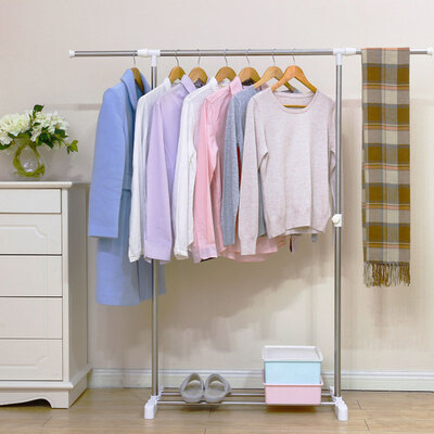 

Youlite drying rack floor folding indoor single pole hanger stainless steel simple bedroom hanging clothes rack