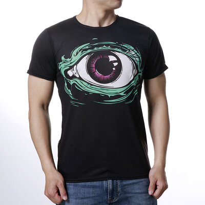 

Mens Fashion Short Sleeve Round Neck Printed Black T-Shirts