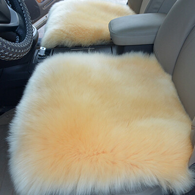 

BOLISH car seat cushion winter car with high&low woolen cushions plush cushion single piece bean sand color