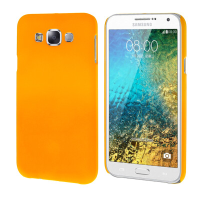 

MOONCASE Hard Rubberized Rubber Shell Back Protective Case Cover for Samsung Galaxy E7 Yellow