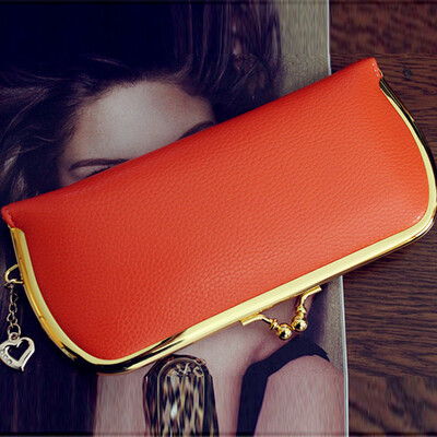 

Ladys Purse Lichee Pattern Purse Candy Color Vintage Wallet Ladies Hand Bag