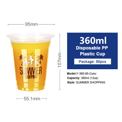 

OTOR 360460500660ml Disposable Plastic Cups with Dome & Flat Lids for Juice Tea Milk Iced Coffee Bubble Boba Smoothie 50pcs