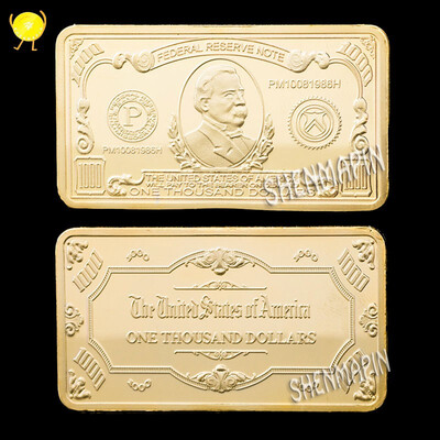 

American banknotes gold bars 9999 gold 1000 gold bars replica coins metal craft gifts coins collectibles