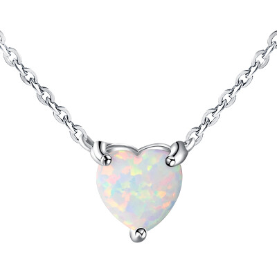 

Yoursfs Simulated Opal Necklace For Women Halo Stylish Simply Beautiful RoundHeart Solitaire Necklace