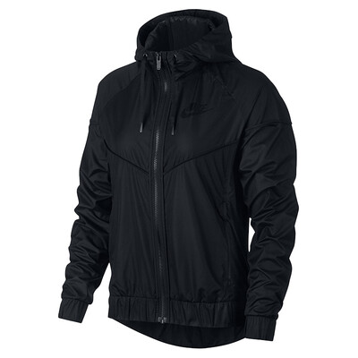 

Nike NIKE Womens Casual Windrunner Hoodie Jacket WR JKT Windbreaker 883496-010 Black  Code