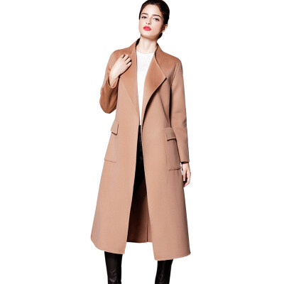 

BURDULLY 2018 England Luxury Female Autumn Winter Thickening Woolen Overcoat Outerwear For Women Cashmere Wool Coat Long Design