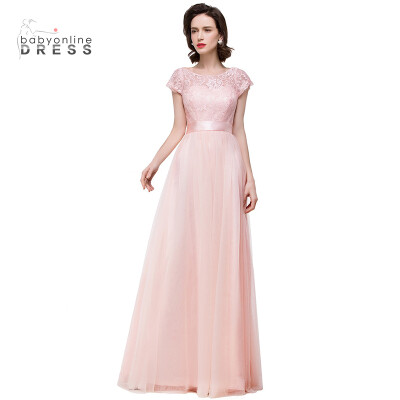 

Robe de Soiree Longue Cap Sleeve Линия Tulle Lace Длинные вечерние платья 2018 Формальные вечерние вечерние платья Вестидо Лонго