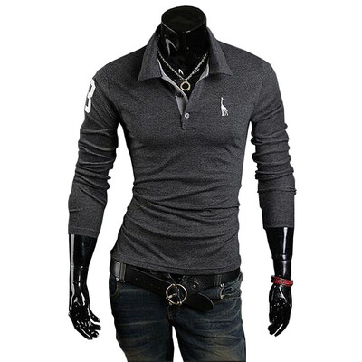 

Zogaa New Mens POLO Shirt Embroidery Fawn Slim