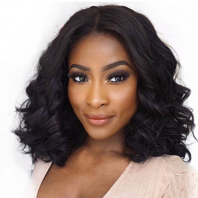 

Clymene Hair Glueless Full Lace Silk Top Human Hair Wigs 5x45 Silk Base Short Bob Wavy Full Lace Brazilian Wigs for Black Women