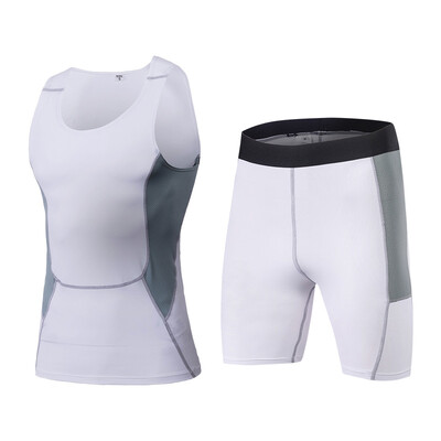 

Running Set Dry Sport Suit Sleeveless T-Shirt Vest Shorts Gym MenS Sportswear