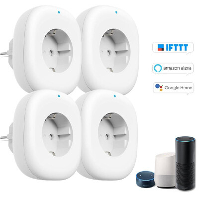 

Wifi Smart Socket with Energy Monitoring Function Big OnOff Switch Button Smart Ale-xa Outlet Support APP Remote Control Timing