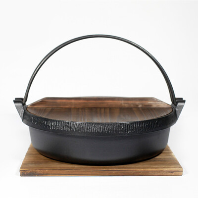 

Jingdong supermarket cast taste Jill May 26cm cast iron short stew pot induction cooker general wood cover