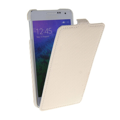 

MOONCASE Carbon fiber Leather Bottom Flip Pouch ЧЕХОЛ ДЛЯ Samsung Galaxy Alpha G850F White