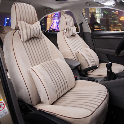

Chi Qin winter plush car seat cover all-inclusive dedicated to Kvooz Geely emgrand junwei Weilang&other diamond velvet - purple including waist pillow 1 pair