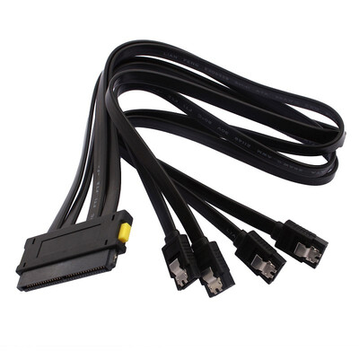 

50cm Black SAS Controller SFF-8484 32 Pin to 4 SATA 7 Pin HDD Back Plane Cable