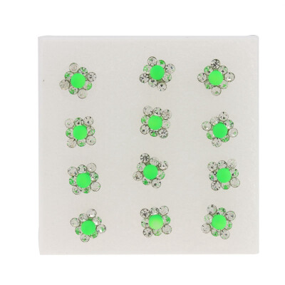 

6pair fashion 18mm Fluorescent Rhinestone Earring Round Bead Stud Earrings