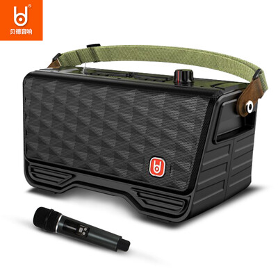 

Bayer BD-H1801 fashion square dance audio portable outdoor portable sing karaoke speaker charging card Bluetooth with wireless microphone 5 inches black