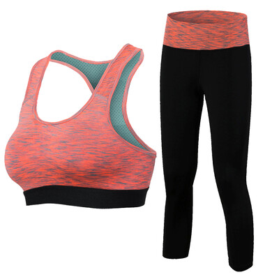 

Yoga Set Workout Sport Suit Compression Tights Bra Running Tracksuit For Girls