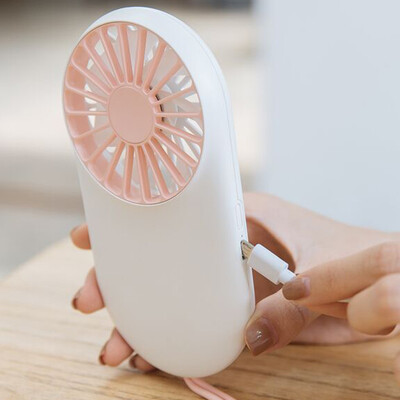 

Cool music front new creative handheld mini fan usb charging portable fan student dormitory summer portable pocket fan - peach powder