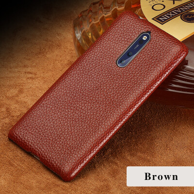 

Genuine Leather Phone Case For Nokia 6 8 Case Litchi Texture Back Cover