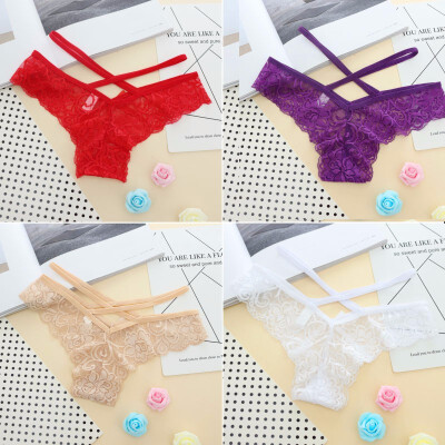 

Lbellagiovanna 4 pack girls ultra-thin lace thong Panties female G-strigs seamless Underwear intimate sexy bragas -M underpant