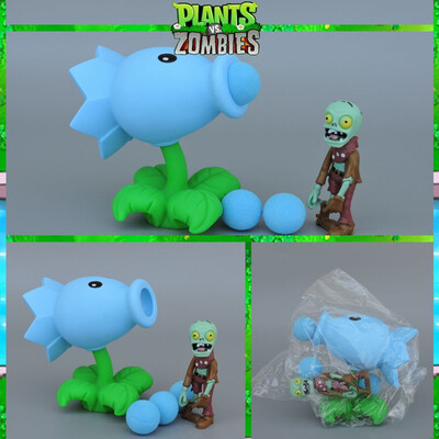 

PVZ Plants Vs Zombies Peashooter PVC Action Figure Model Toy Gifts Toys for Children High Quality Brinquedos Can Launch