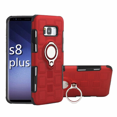 

SHS Phone Case For Samsung Galaxy S8S8 PlusNote 8 Luxury Armor Ring Bracket Silicon TPU Lattice texture Protection