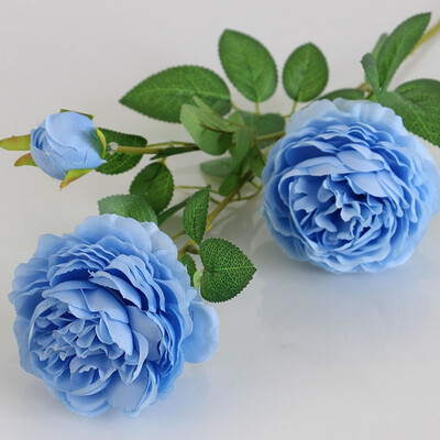 

5pcs 3Heads Artificial Flowers Peony Bouquet Silk Flowers Bridal Bouquet Fall Vivid Fake Rose for Wedding Home Party Decor