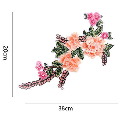 

Sunbling 3D Big Flowers Embroidered Sew On Patch For Women Wedding Dress Clothing Jacket DIY Handmade Applique Accessory