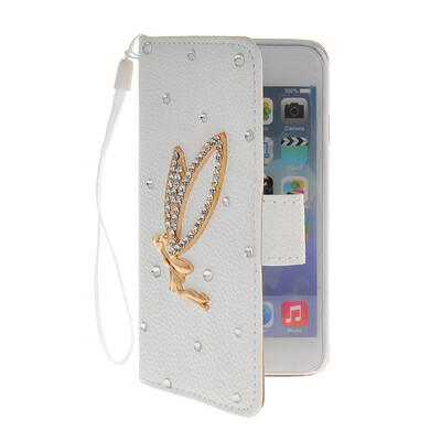 

MOONCASE Luxury Crystal Rhinestone Leather Side Flip Stand Shell Back ЧЕХОЛ ДЛЯ Apple iPhone 6 ( 4.7 inch )