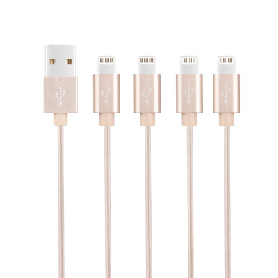 

Lightning iPhone Cable, 4Pack (4x 1M) Нейлоновая плетеная синхронизация и зарядный шнур для iPhone, iPad, iPod - Tyrant Gold