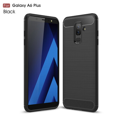 

Goowiiz Phone Case For Samsung Galaxy A6 2018A6 Plus 2018 Fashion Slim Carbon Fiber TPU Soft Silicone Prevent falling