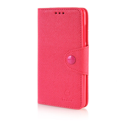 

MOONCASE Cross pattern Leather Side Flip Wallet Card Slot Pouch Stand Shell Back ЧЕХОЛ ДЛЯ Microsoft Lumia 535 Hot pink