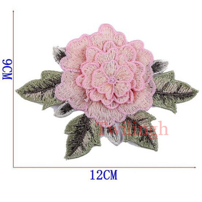 

Twilingh Red Rose Embroidered Flower Mixed Color Lace Flowers Sew On Patch Stickers Applique For Women Clothing
