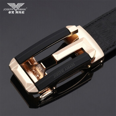 

Zhuo Fan Armani belt mens leather youth crocodile pattern waist belt layer leather simple versatile automatic buckle belt