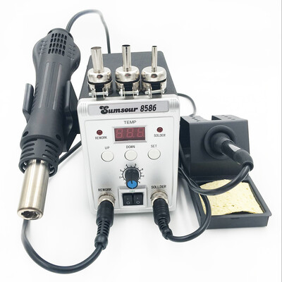 

Solder Station 8586 2in1 Electric Soldering Irons Hot Air Gun SMD Rework Soldering Desoldering Welding Machine Repair Tool Kit