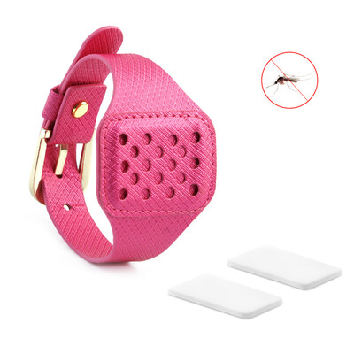 

Summer Mosquito Repellent Bracelet With 2 Refill Pellets Bangle Hornets Moths Repellent Band PU Unisex Men Women